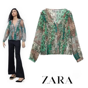 ZARA | Multicolored | PATCHWORK PRINTED SHIRT